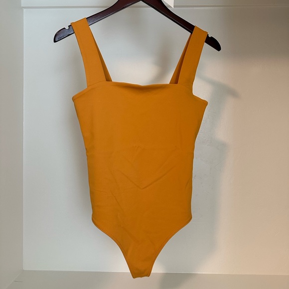 Abercrombie Dark Yellow/Mustard Squareneck Bodysuit - Picture 1 of 6
